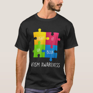 Camiseta Autismo-Consciência do Autismo Ilumine de Azul