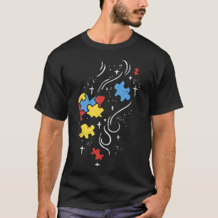 Camiseta Autismo-Consciência do Autismo Quebra-Cabeça Fita