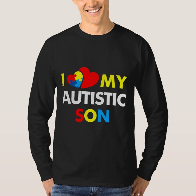 Camiseta Autismo Consciência Eu Amo Meu Filho Autista (Frente)