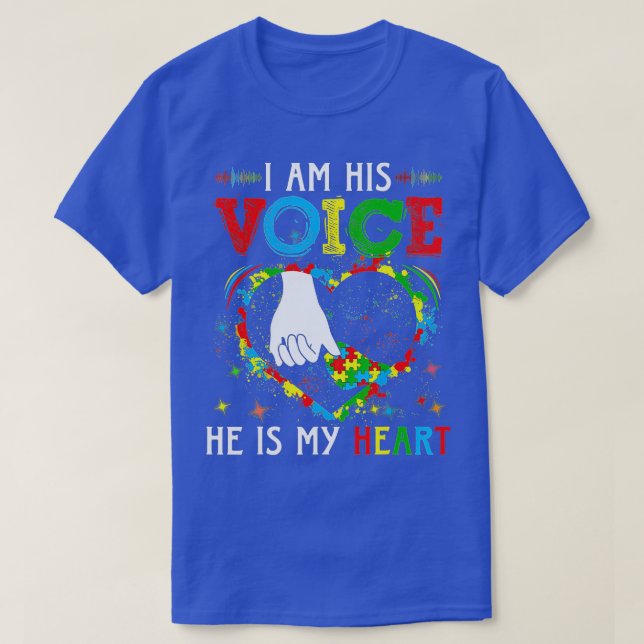 Camiseta Autismo Consciência Eu Sou Sua Voz Mãe E Filho (Frente do Design)