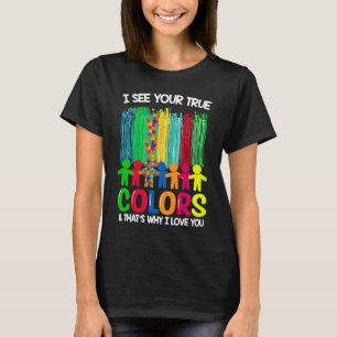 Camiseta Autismo Consciência Eu Vejo Suas Verdadeiras Cores