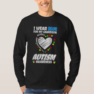Camiseta Autismo Consciência Eu Visto Azul para o meu neto