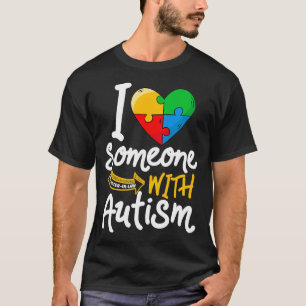 Camiseta Autismo Consciência Irmã da Lei Eu Amo Alguém Com