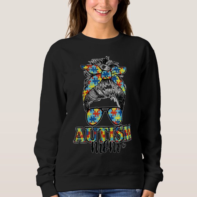 Camiseta Autismo Consciência Mãe Vida Cabelo Mama Mama Mama (Frente)