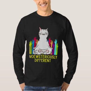Camiseta Autismo Consciência Meditação de Gatos Lotus Pose 