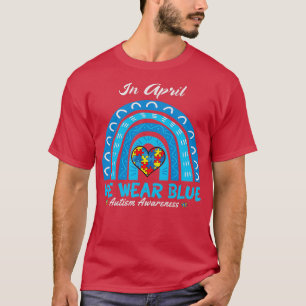 Camiseta Autismo Consciência Mês Arco-Íris Azul