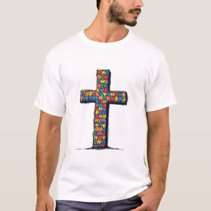 Camiseta Autismo Consciência Mês Religião Cristo Jesus