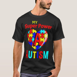 Camiseta Autismo Consciência Meu Autismo Super Poder
