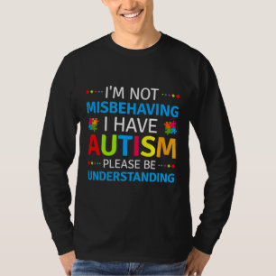 Camiseta Autismo Consciência Não Estou Mal Comportando Eu T