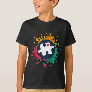Camiseta Autismo Consciência Quebra-cabeça Piece Ama Apoio