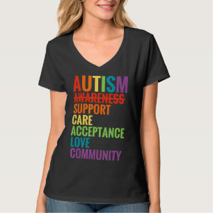 Camiseta Autismo Consciência Suporte Aceitação de Cuidados