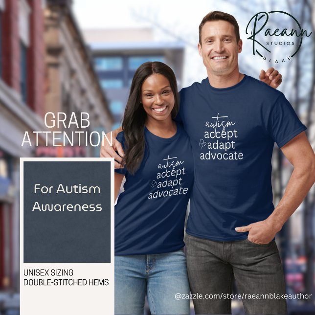 Camiseta Autismo Conscientização Aceitar Adaptar D (Criador carregado)