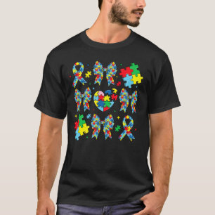 Camiseta Autismo Coquette Laço Puzzle Fita Autismo Mamãe Ne
