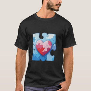 Camiseta Autismo Coração de Puzzle Conscientização do Autis