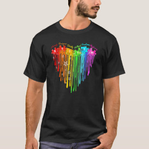 Camiseta Autismo Coração Quebra-Cabeça Derramando Criança A