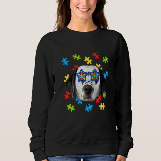 Camiseta Autismo Dalmático, Quebra-cabeça de óculos de sol, (Frente)