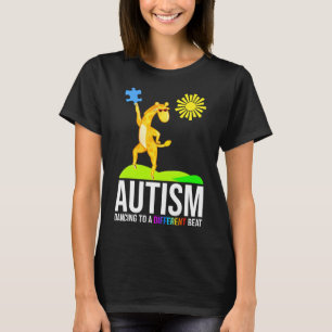 Camiseta Autismo Dançando A Um Diferente Beat Divertido Sen