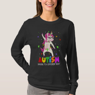Camiseta Autismo Dançando Para Ser Uma Menina De Unicórnio
