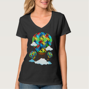 Camiseta Autismo de consciência de balões de ar quente Queb