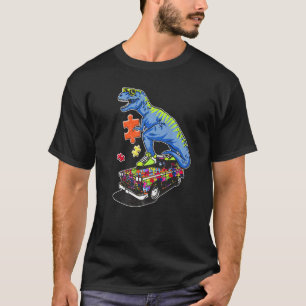 Camiseta Autismo de Dinossauro Crianças Engraçadas Dinossau