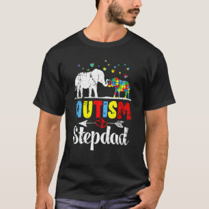Camiseta Autismo de Elefante Padrasto Puzzle Coração Amor A