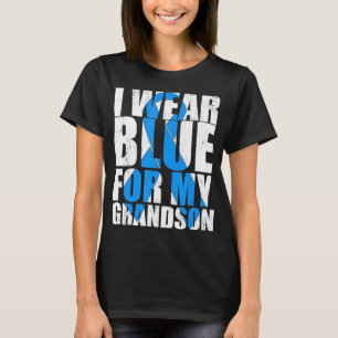 Camiseta Autismo De Fita Eu Visto Azul Para Meu Avô Autism