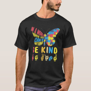 Camiseta Autismo de linguagem de sinais de borboleta Quebra