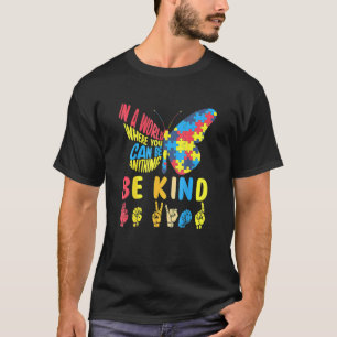 Camiseta Autismo de linguagem de sinais de borboleta Quebra