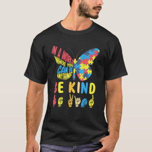 Camiseta Autismo de linguagem de sinais de borboleta Quebra