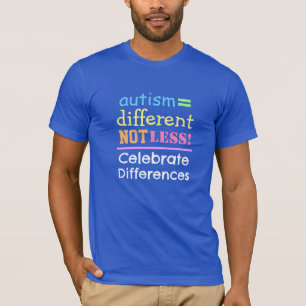Camiseta Autismo=Diferente Não Menos Autismo Sensibilização