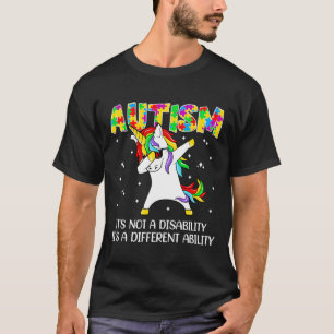 Camiseta Autismo É Diferente Habilidade Unicórnio Dabbing