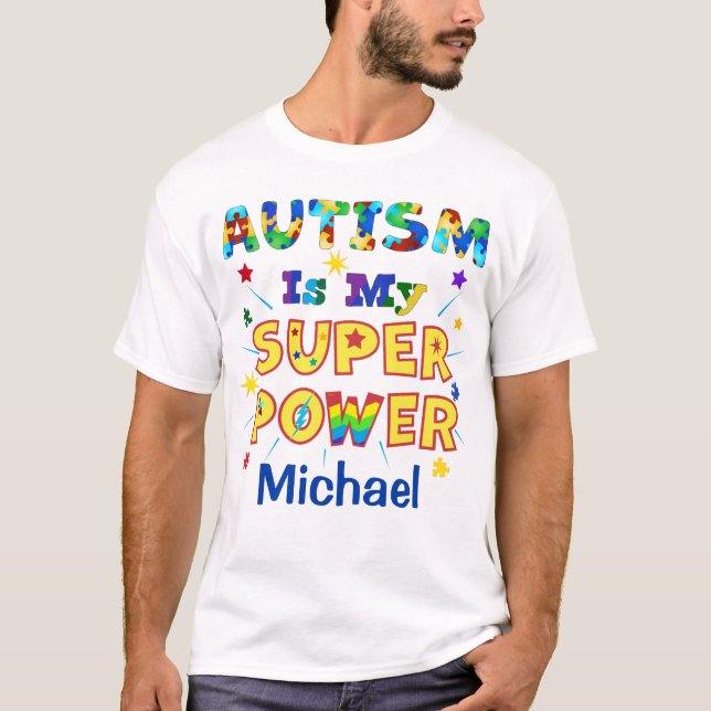 Camiseta Autismo É Meu Super Poder (Frente)