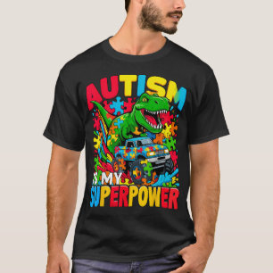 Camiseta Autismo É Meu Superpoderoso Caminhão Monstro De Me