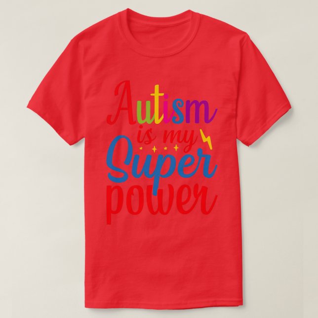 Camiseta Autismo É Minha Consciência Do Autismo De Super Po (Frente do Design)