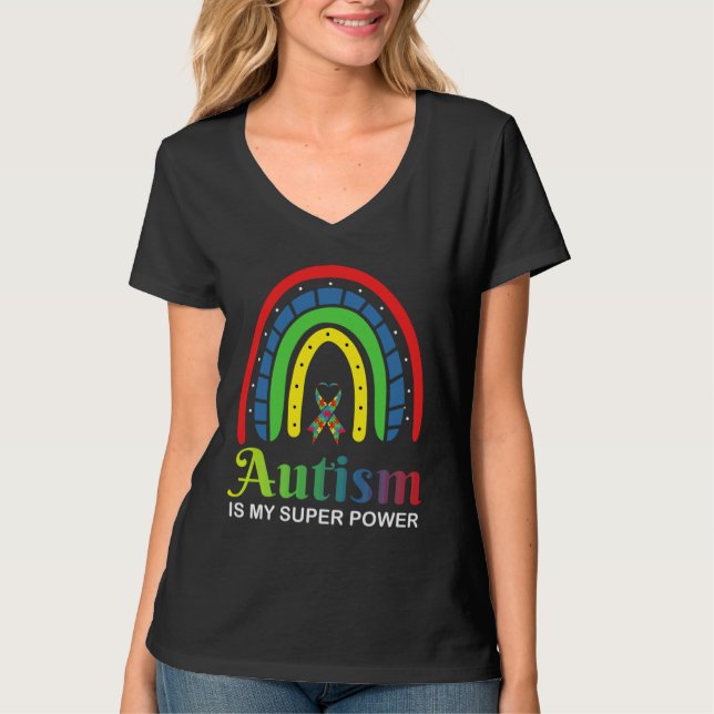 Camiseta Autismo É Minha Consciência Do Autismo De Super Po (Frente)