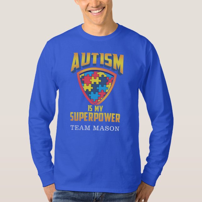 Camiseta Autismo É Minha Família Personalizada De Superpotê (Frente)