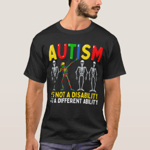 Camiseta Autismo É Uma Habilidade Diferente Esqueleto Dabbi