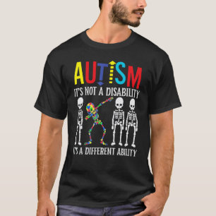 Camiseta Autismo-É uma Habilidade Diferente Esqueleto Dabbi