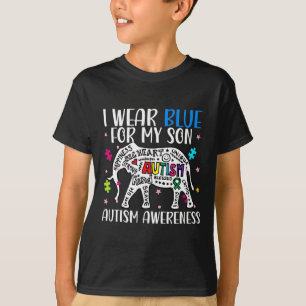 Camiseta Autismo Elefante Eu Visto Blues Para Meu Filho Aut