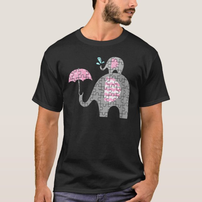 Camiseta Autismo Elefante Mãe Autismo Crianças De Sensibili (Frente)