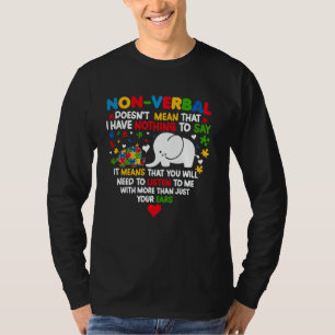Camiseta Autismo Elefante Não-verbal não significa que eu t