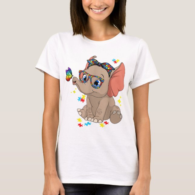 Camiseta Autismo Elefante Vira Consciência Mãe Crianças Aut (Frente)