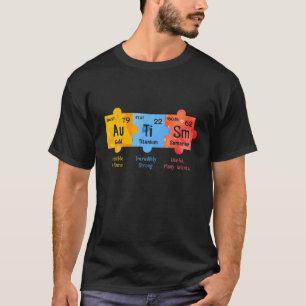 Camiseta Autismo Elementos de Mesa periódica Ortografia Quí