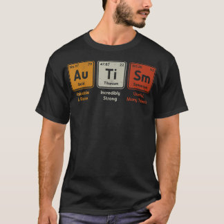 Camiseta Autismo Elementos de Mesa Periódicos Ortografia Au