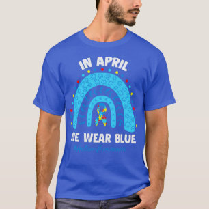 Camiseta Autismo Em Abril Nós Vestimos Azul Quebra-cabeça A