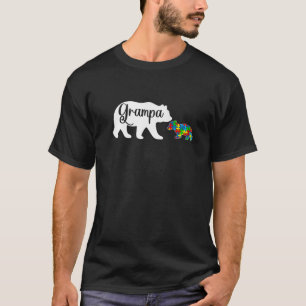 Camiseta Autismo Engraçado Awarenes Grampa Bear Family Auti