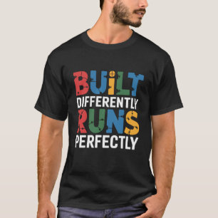 Camiseta Autismo Engraçado Construído Diferente Funciona Pe