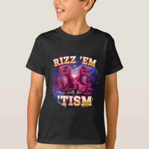 Camiseta Autismo Engraçado Rizz Em Com O Tism Dinossauro Me