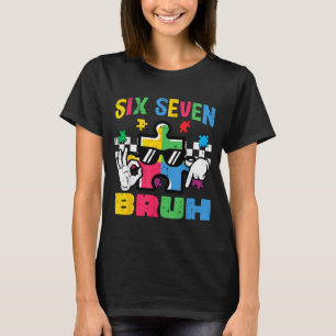 Camiseta Autismo Enigma Mão Seis Sete Bruh 6 7 Meme 67 Meni