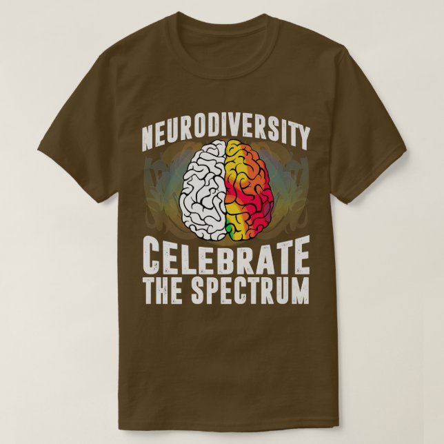 Camiseta Autismo Espectro ASD ADHD Neuromergentes do Arco-Í (Frente do Design)
